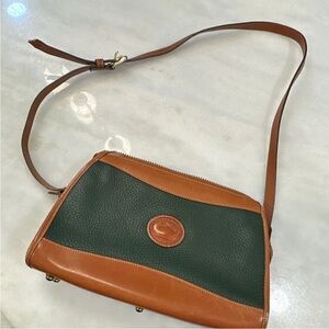 Classic Dooney & Bourke Green and Brown Leather Shoulder Bag